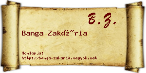 Banga Zakária névjegykártya